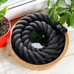 Corda di cotone nera 40mm